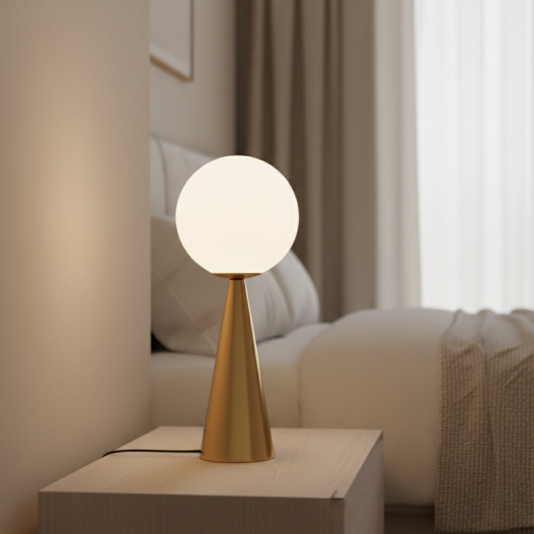 Nachttischlampe Leuchtende Kugel