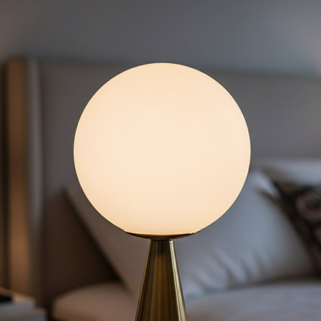 Nachttischlampe Leuchtende Kugel
