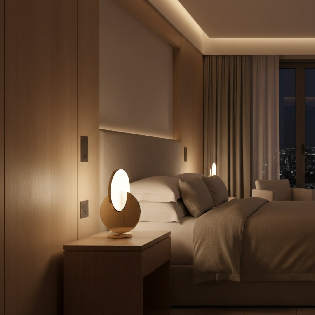 Nachttischlampe Kreis mit LED