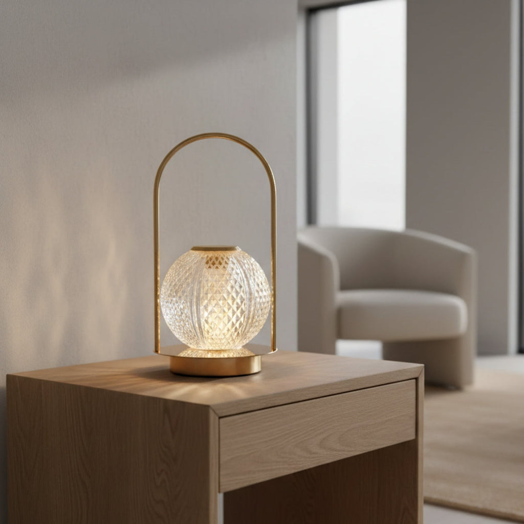 Nachttischlampe Kristall