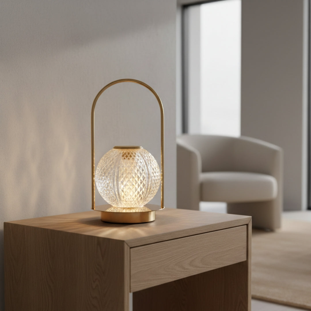 Nachttischlampe Kristall