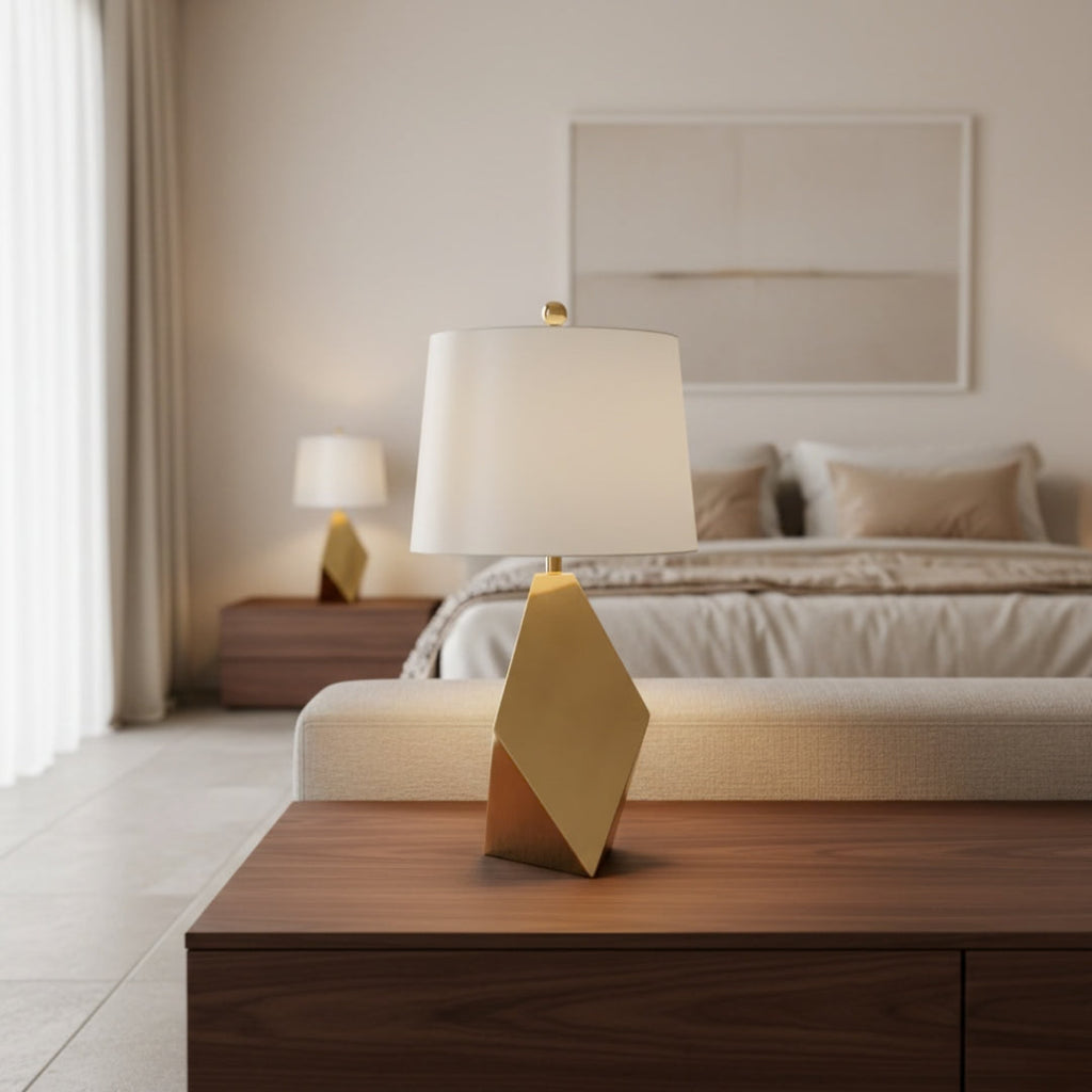 Nachttischlampe Diamant Gold