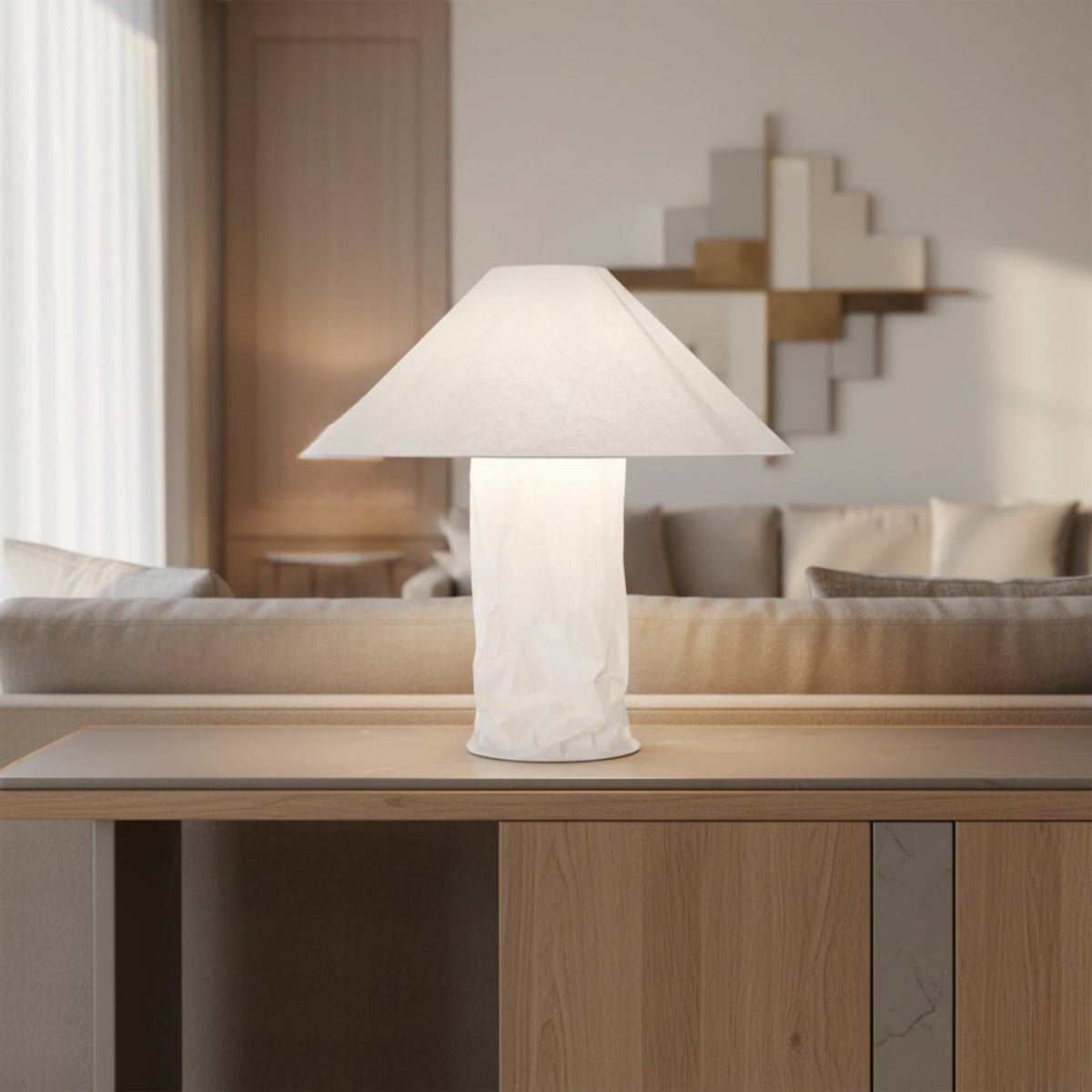 Nachttischlampe aus Papier