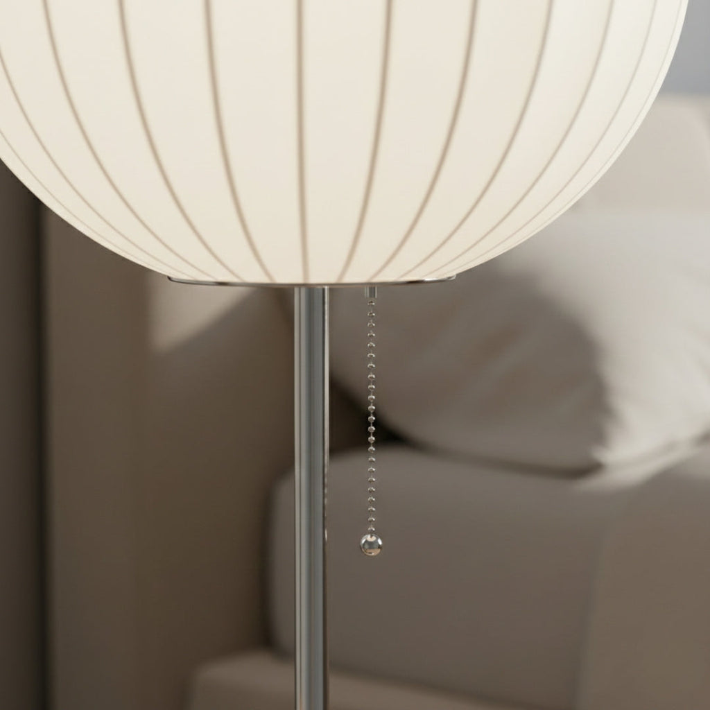 Nachttischlampe aus Stoff Weiß