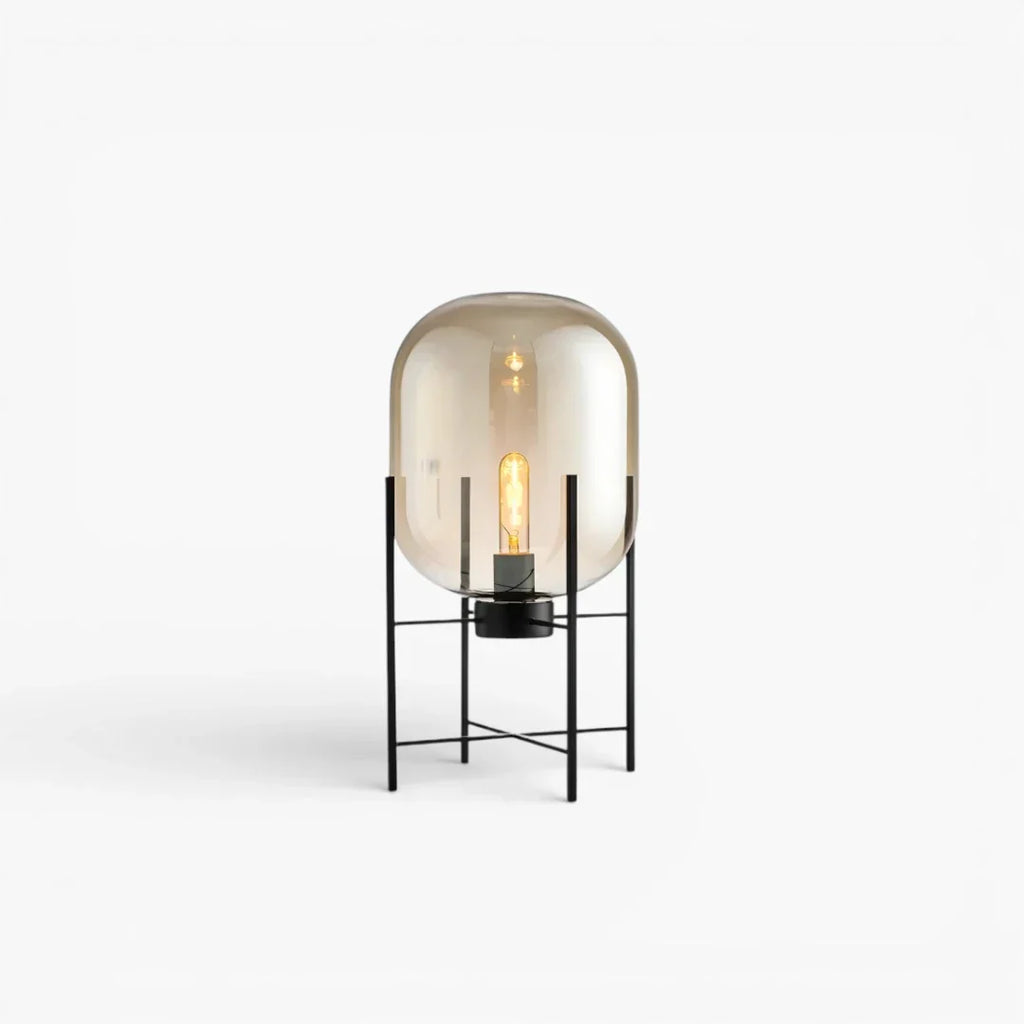 Nachttischlampe aus Rauchglas
