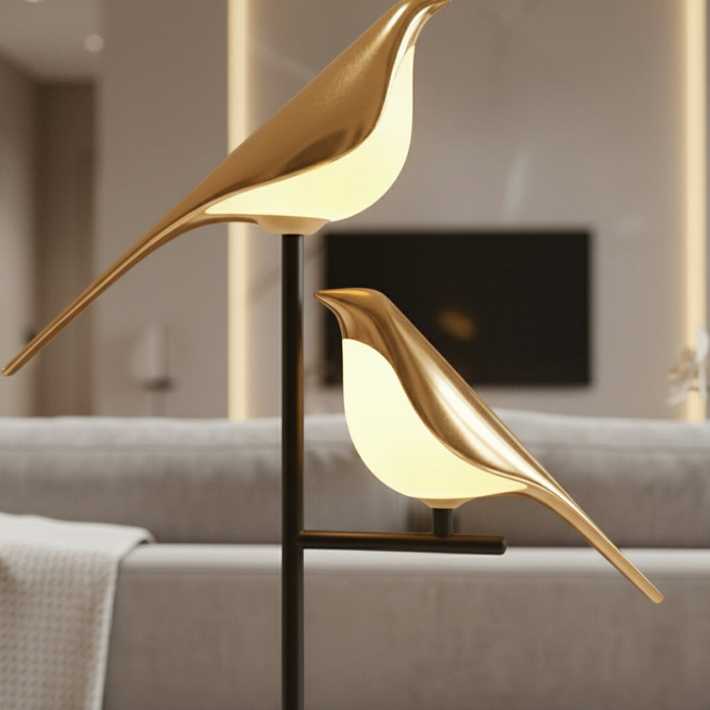 Nachttischlampe Vogel mit LED