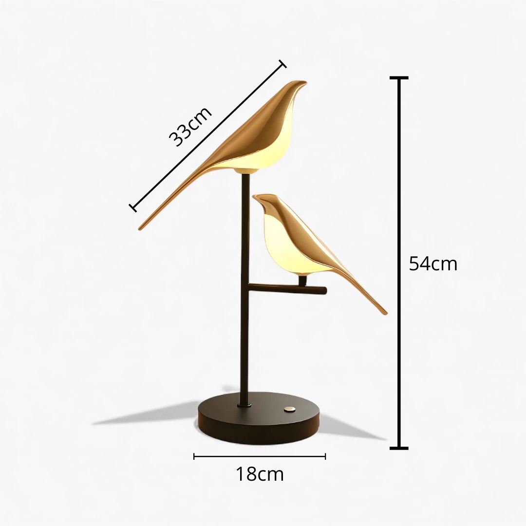 Nachttischlampe Vogel mit LED
