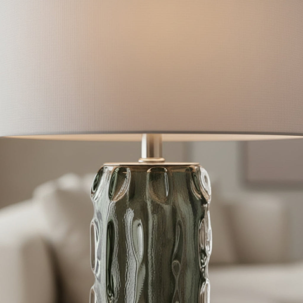 Nachttischlampe Fuß aus Glas