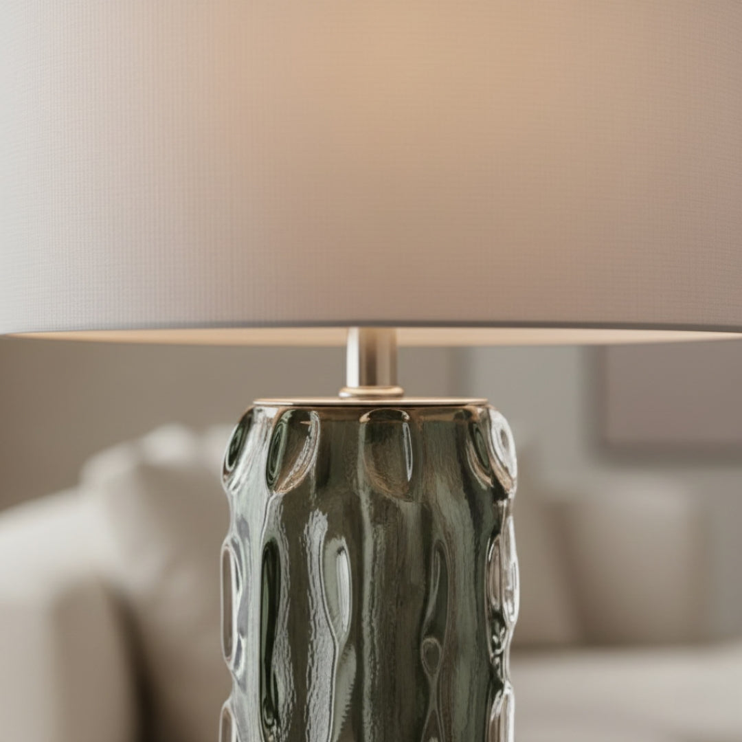 Nachttischlampe Fuß aus Glas