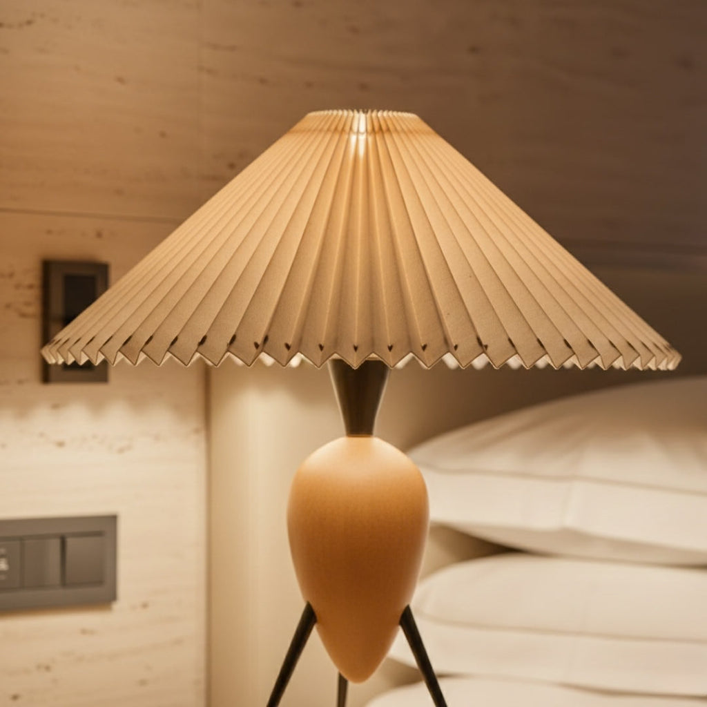 Nachttischlampe Plissiert