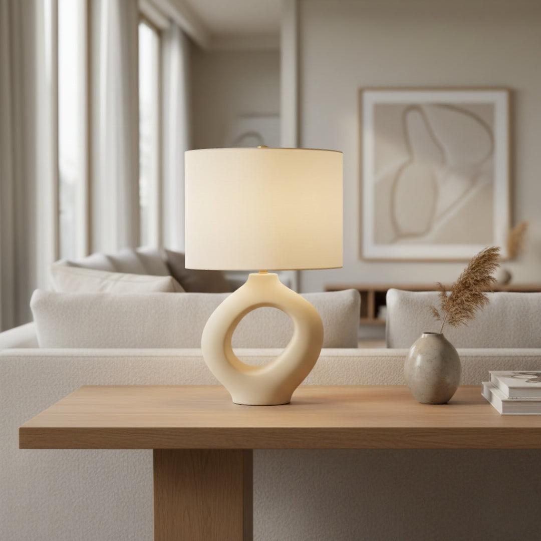 Nachttischlampe Art Deko und Stoff