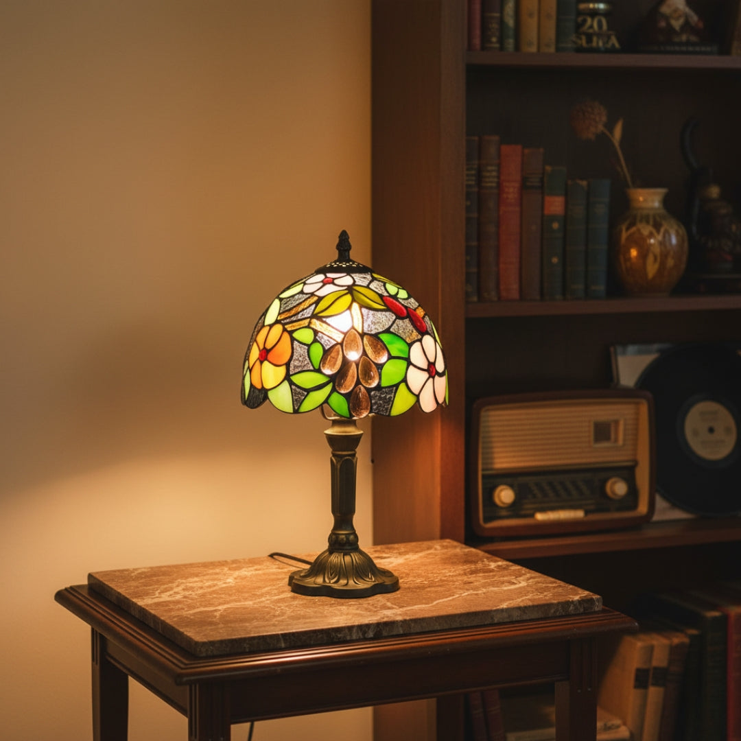 Nachttischlampe Tiffany Florale