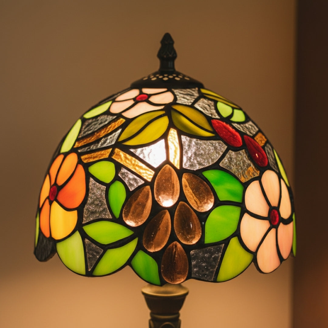 Nachttischlampe Tiffany Florale