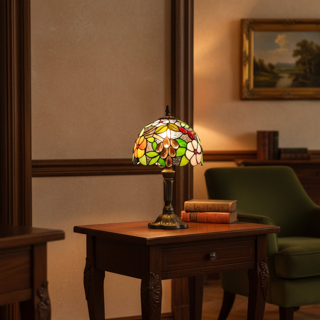 Nachttischlampe Tiffany Florale