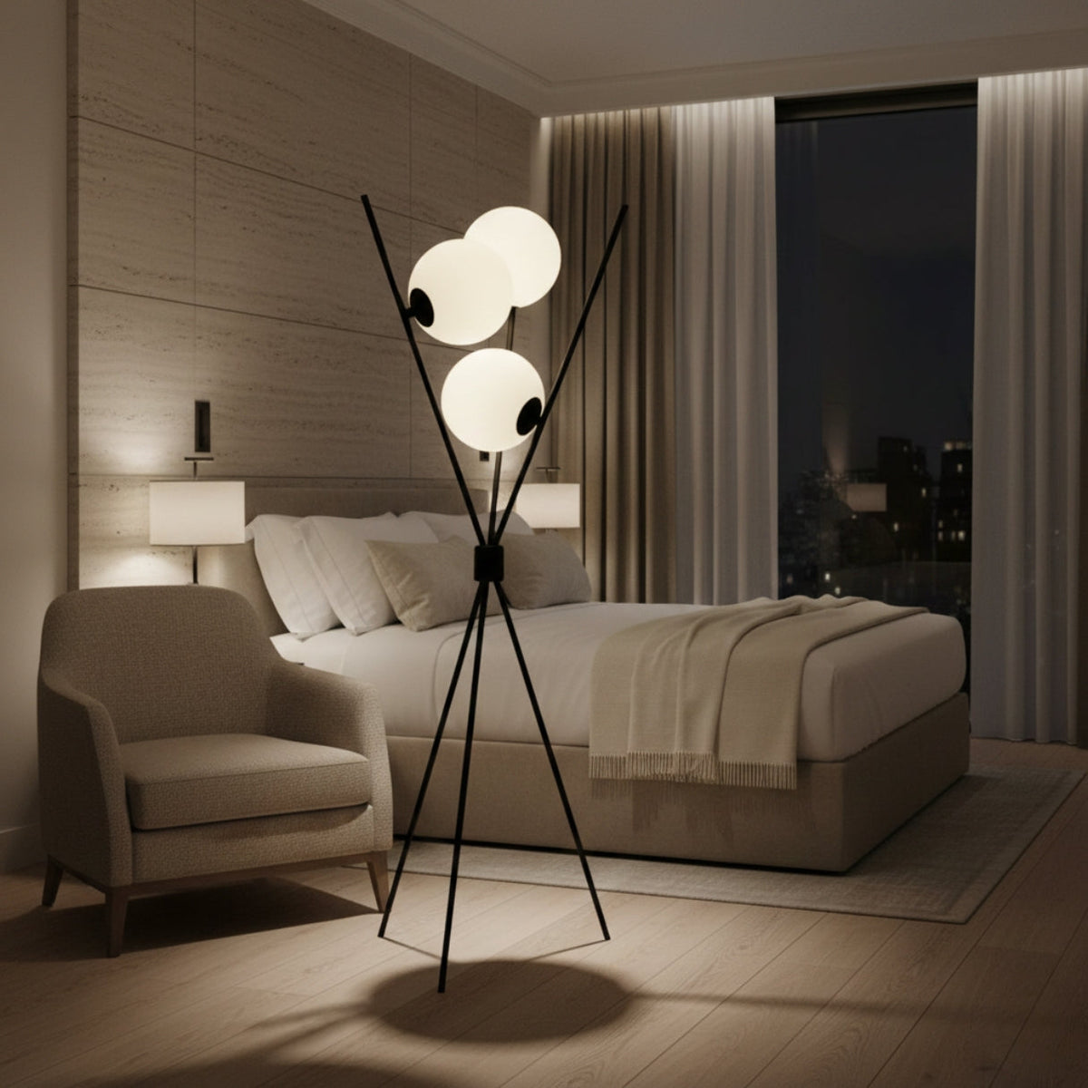 Stehlampe 3 Kugeln