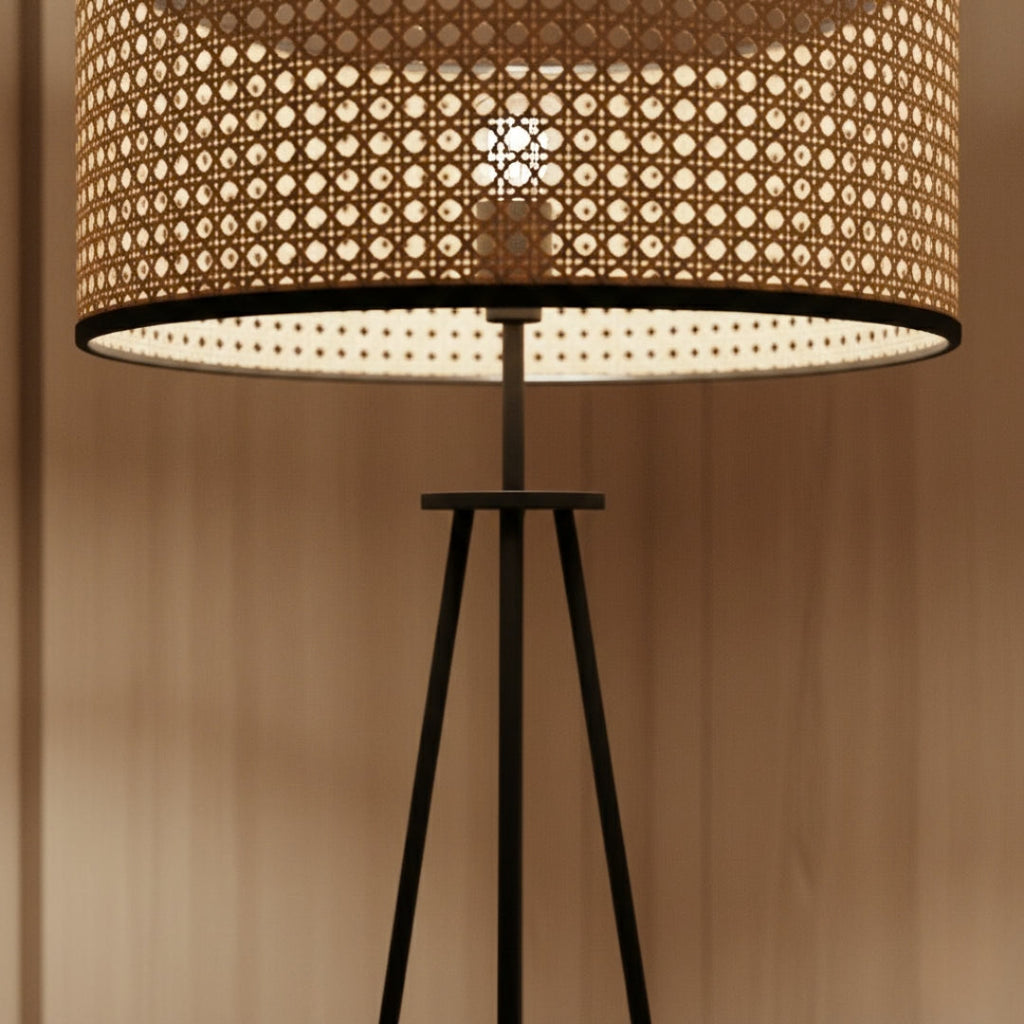 Stehlampe Lampenschirm Rattan