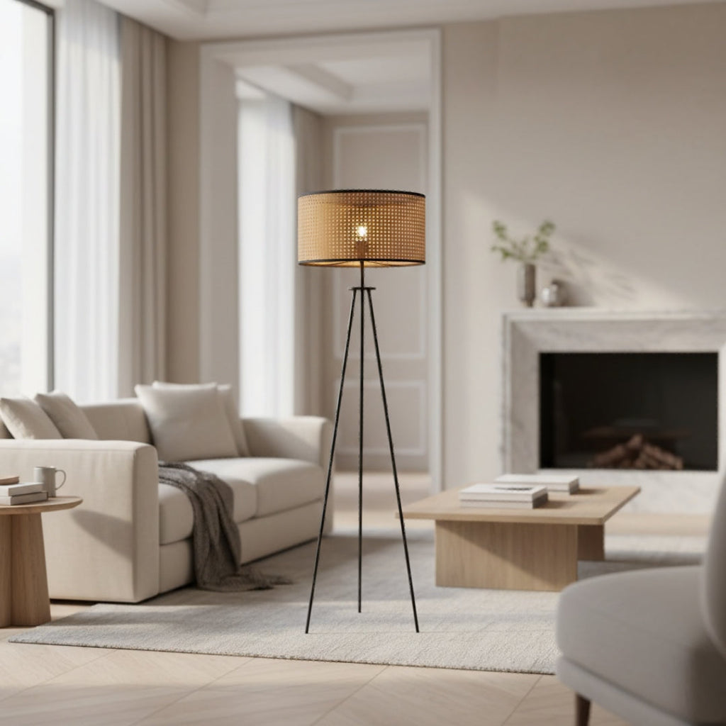 Stehlampe Lampenschirm Rattan