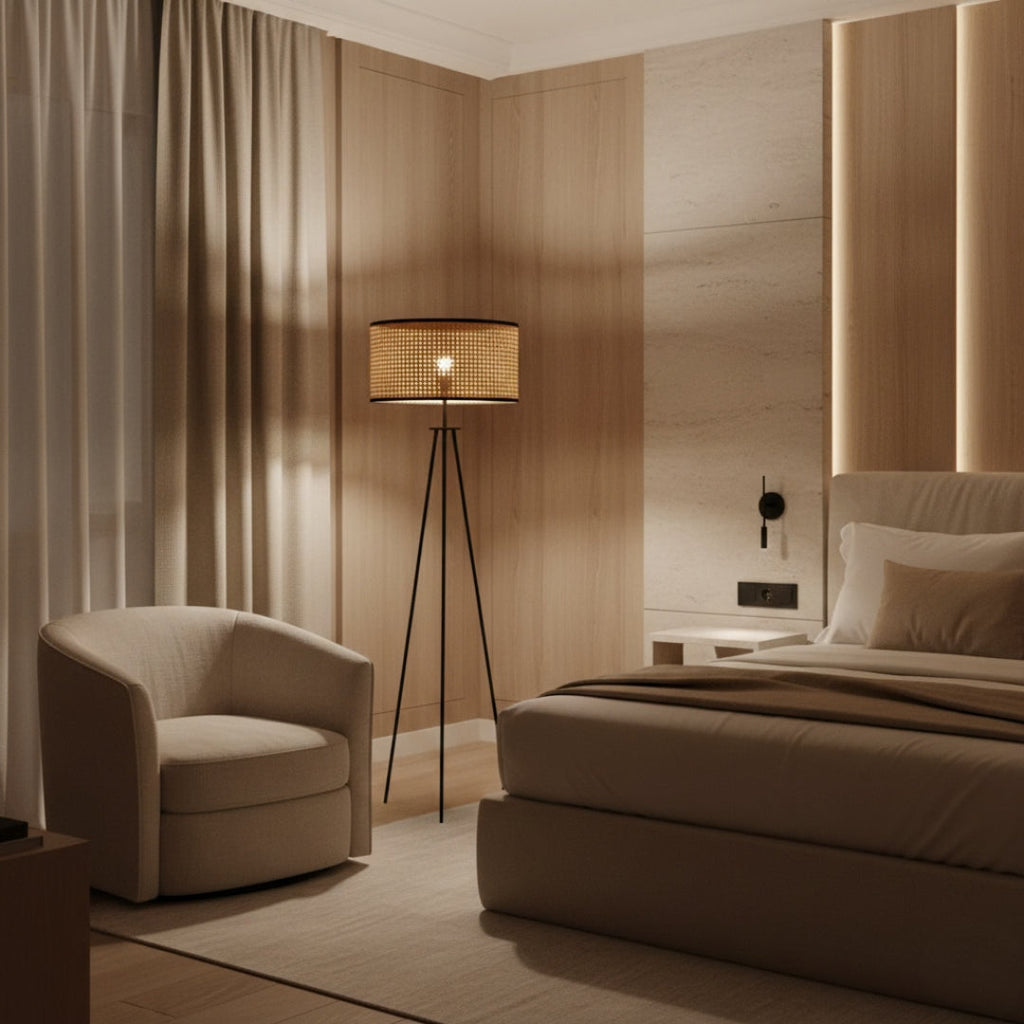 Stehlampe Lampenschirm Rattan