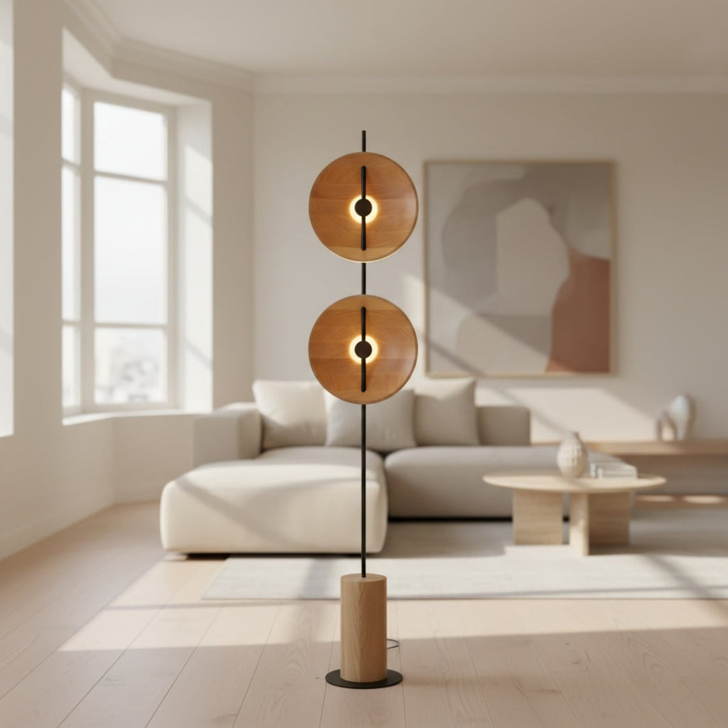 Stehlampe Holz und Metall