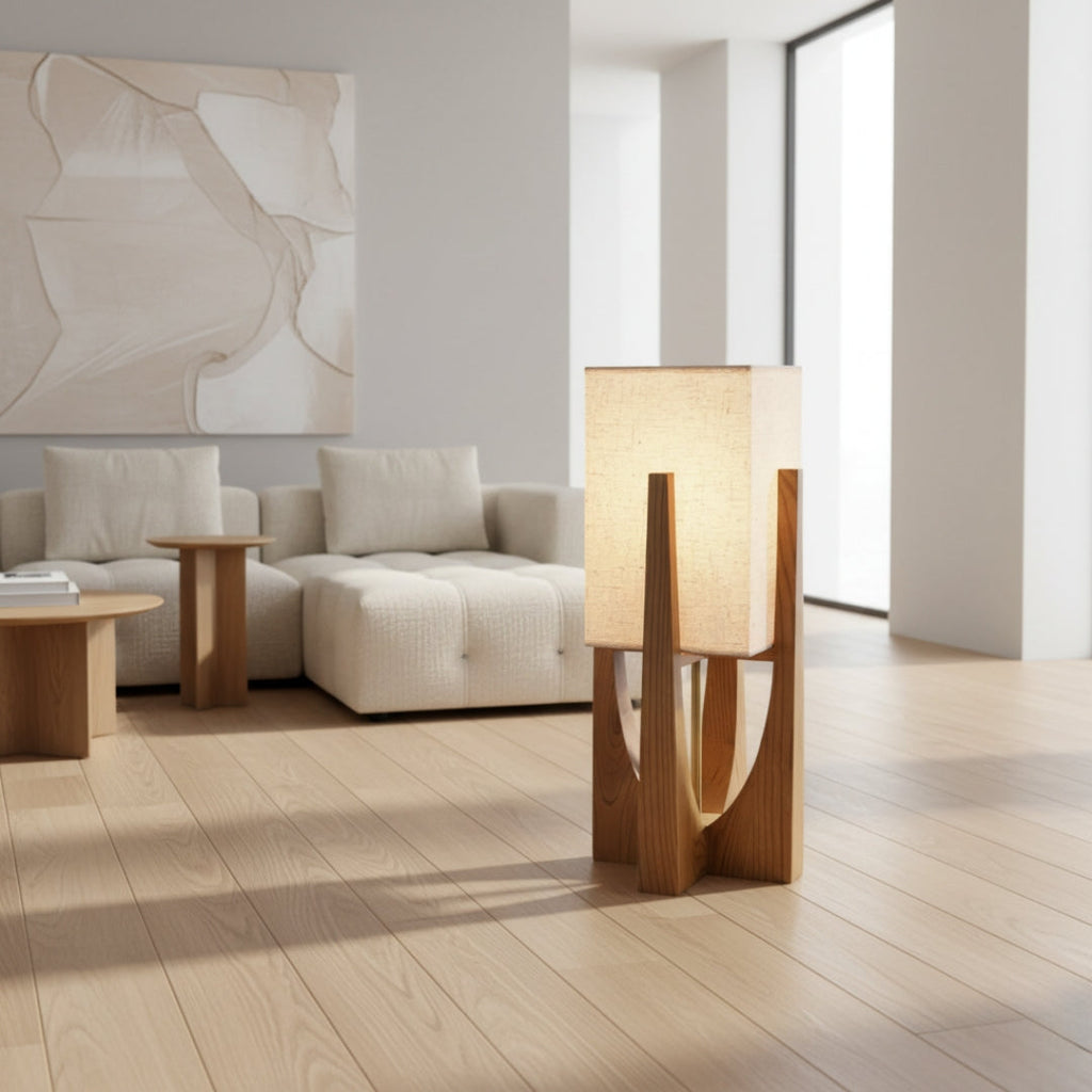 Stehlampe Naturholz