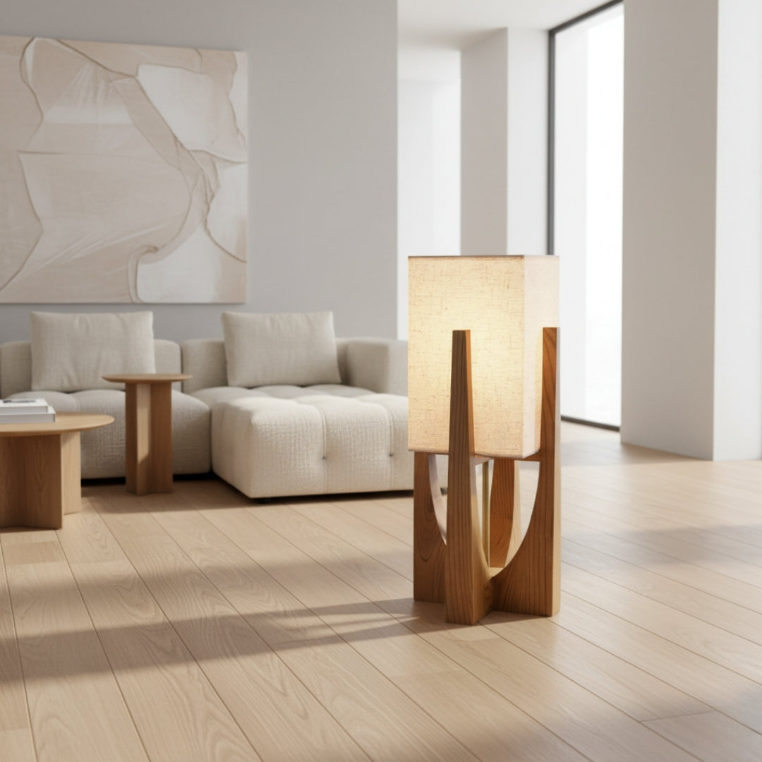 Stehlampe Naturholz