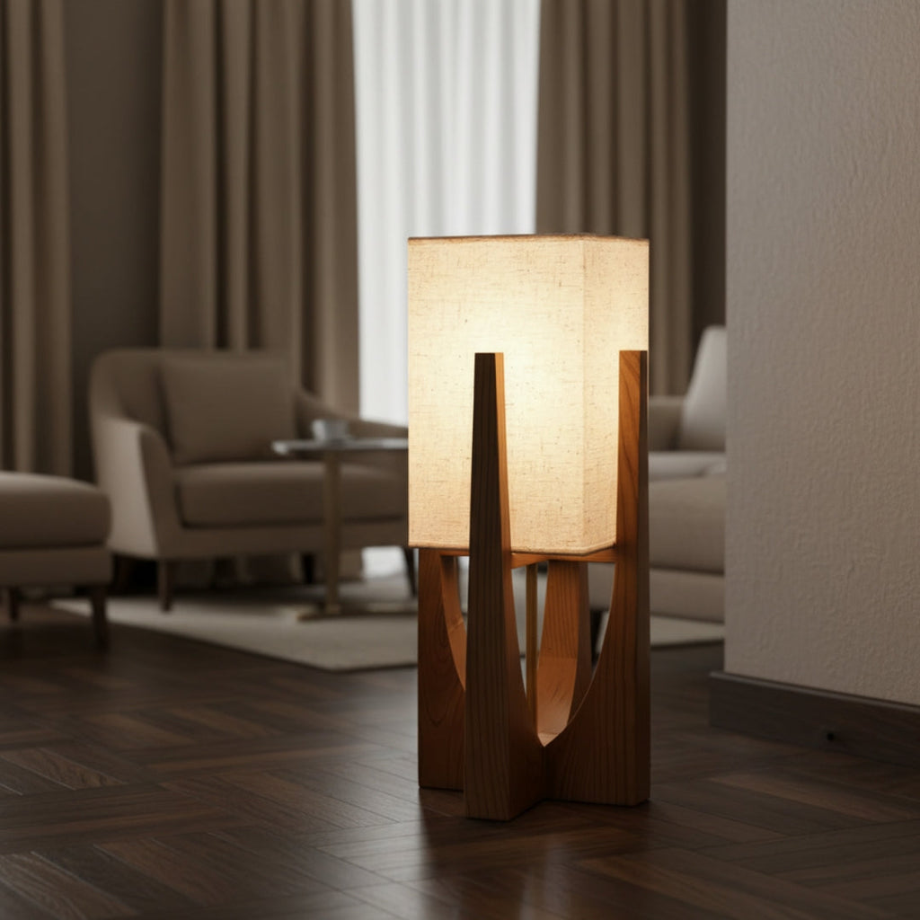 Stehlampe Naturholz