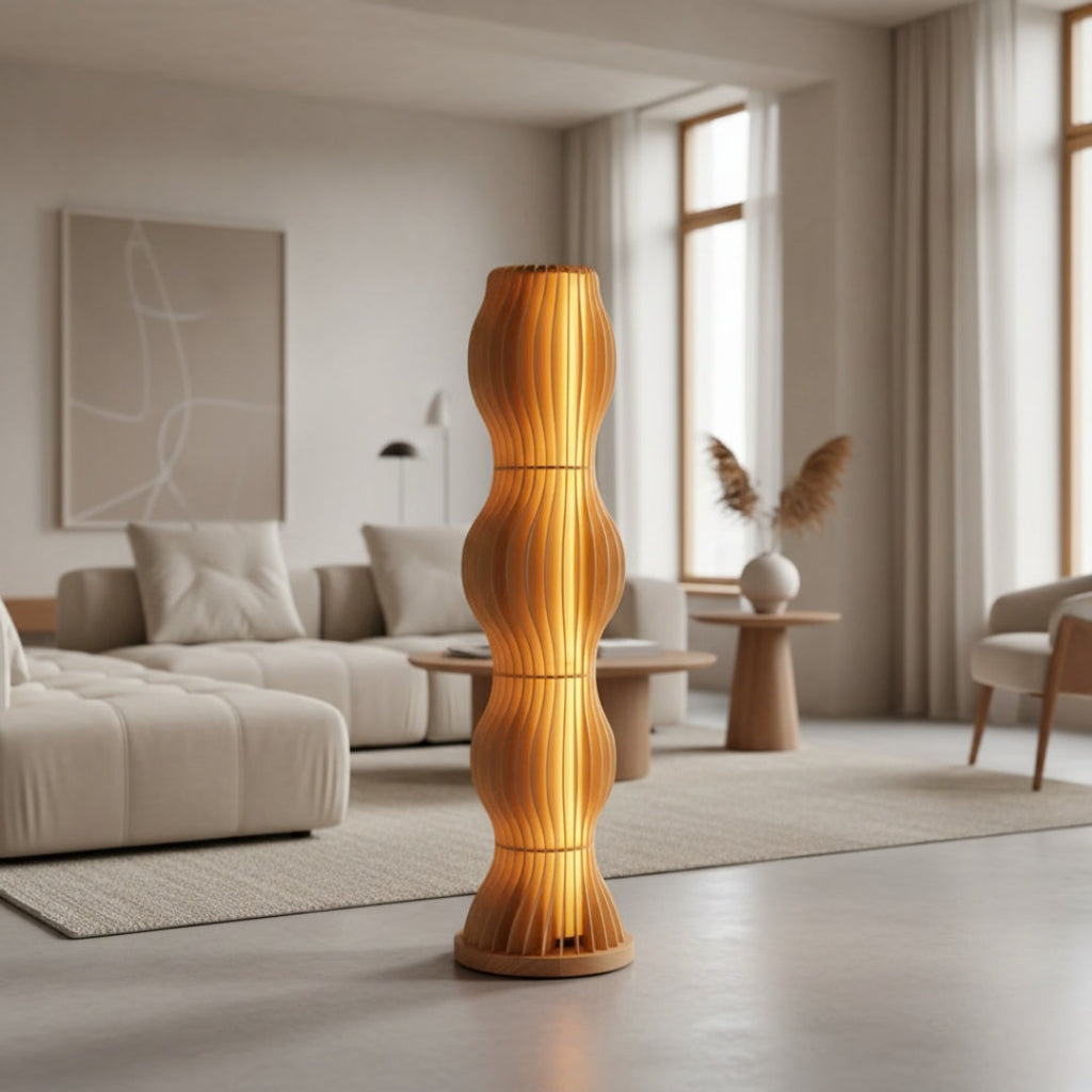 Stehlampe Vintage-Holz