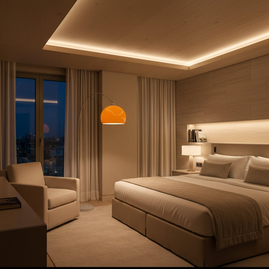 Stehlampe Design Bogen