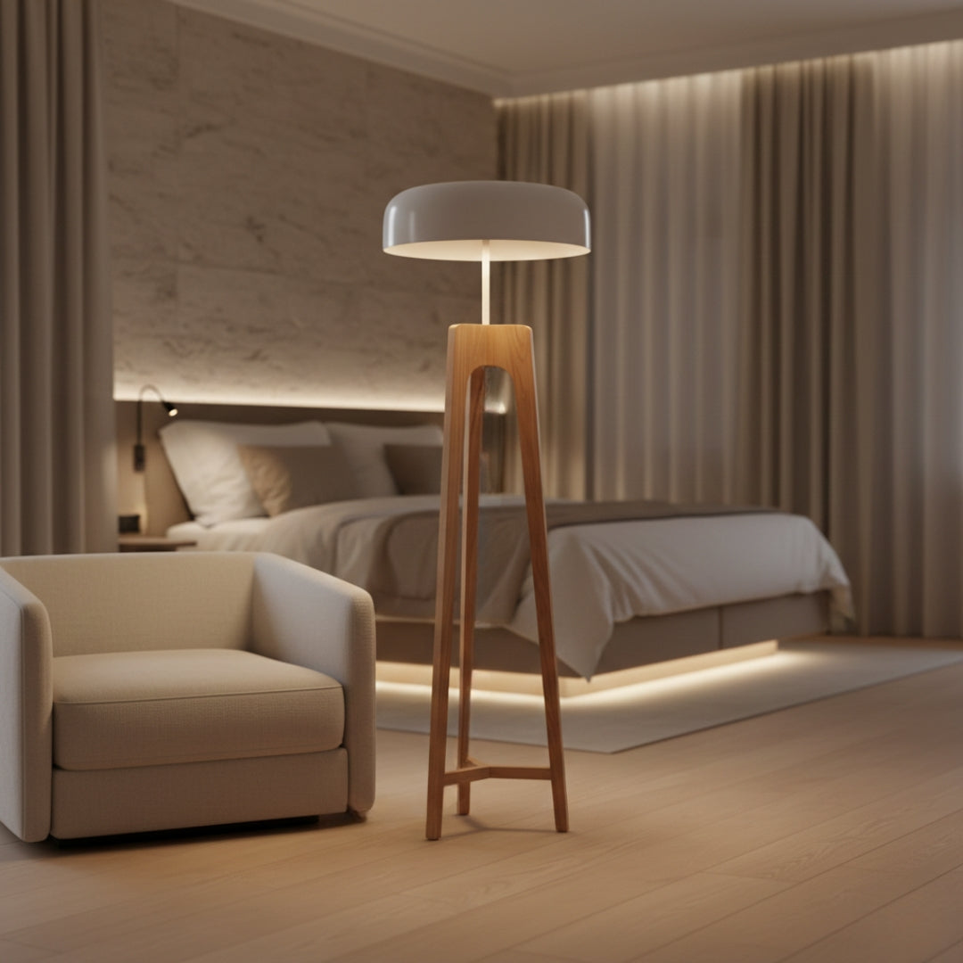 Stehlampe aus Holz Klassisch