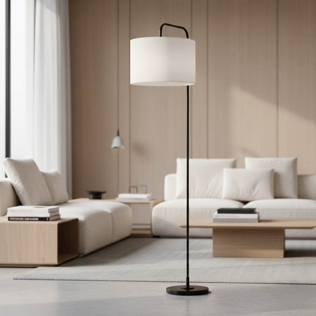 Stehlampe aus Leinen