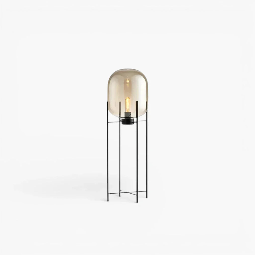 Stehlampe Schmiedeeisen und Glas