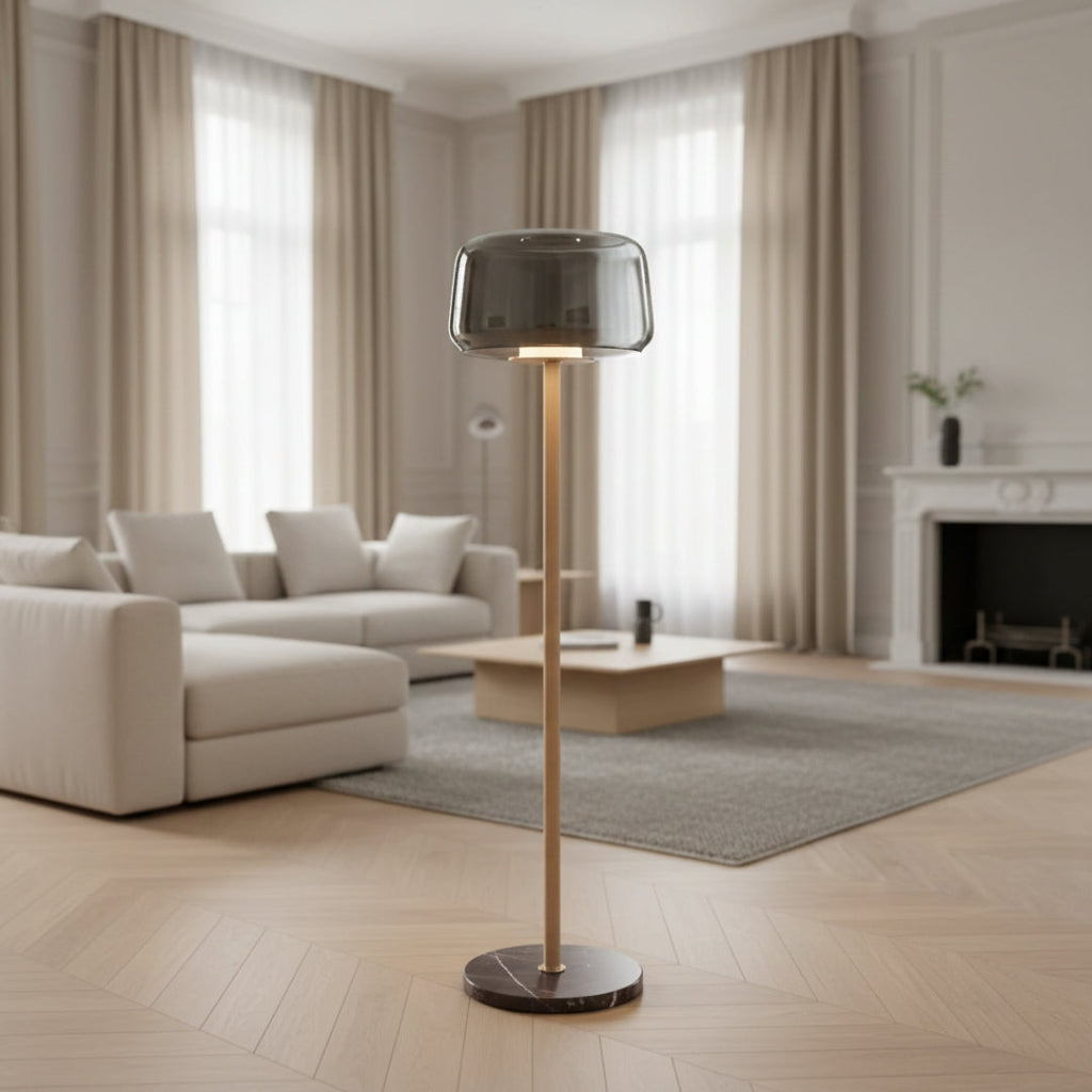 Stehlampe Rauchglas
