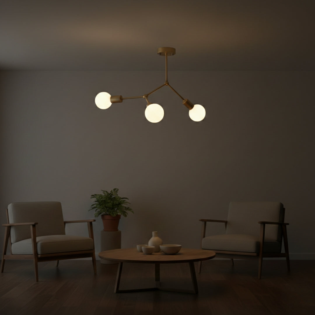 Kronleuchter LED Industriell mit Äste Metall