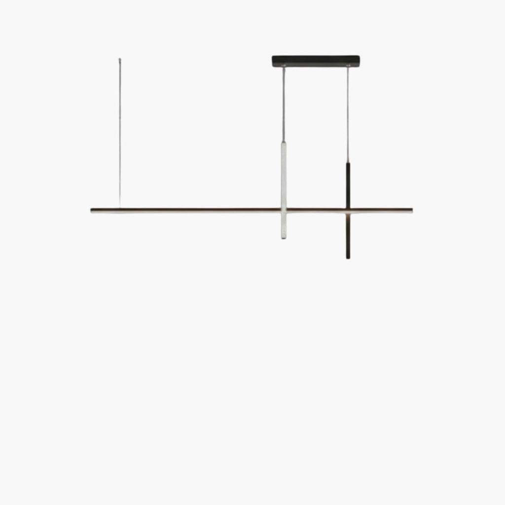Lustre LED Noir Minimaliste Dimmable Moderne