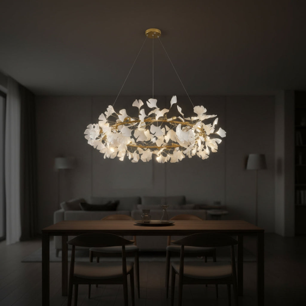 Kronleuchter LED skandinavisch Ginkgoblatt modern