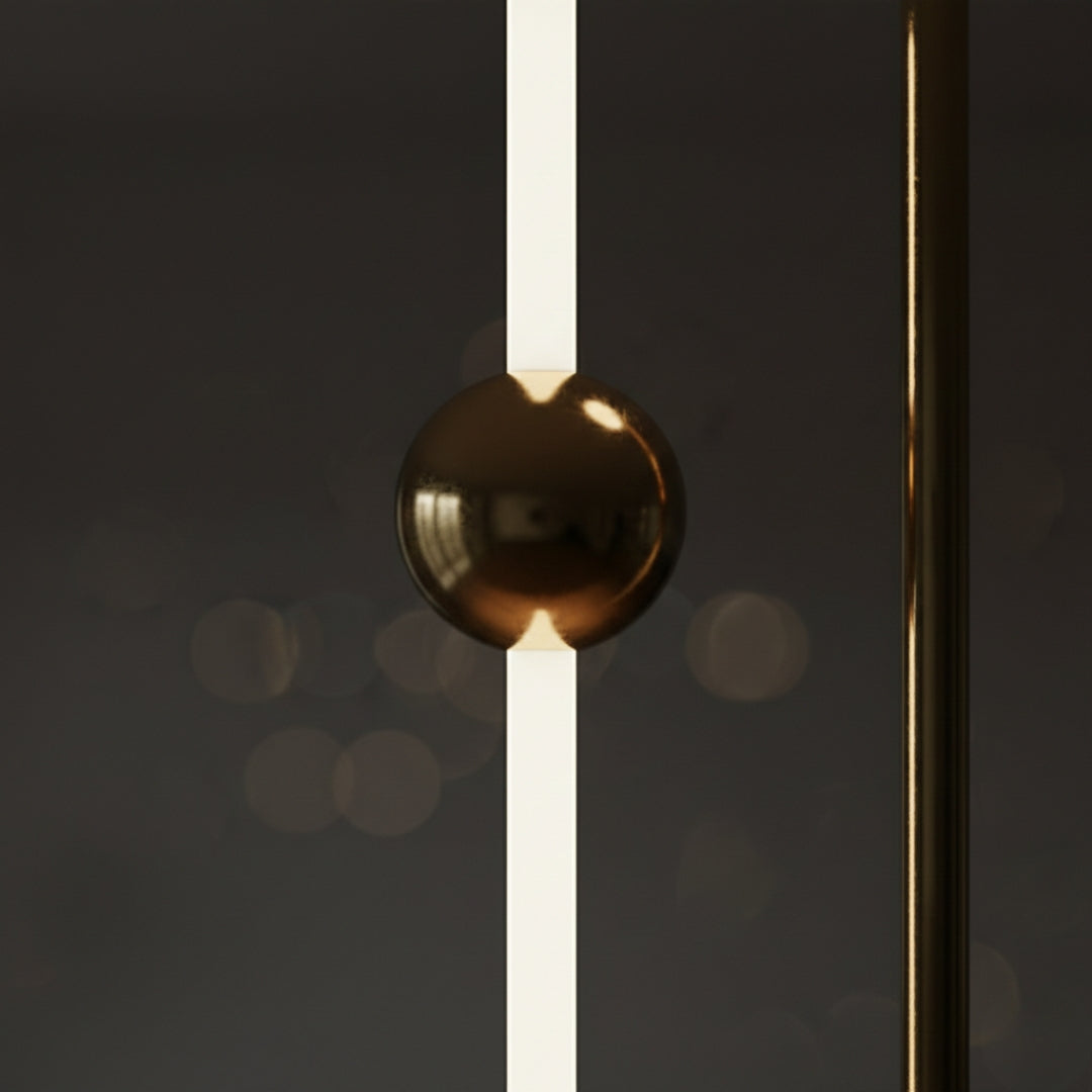 Kronleuchter LED Orion aus Goldene Röhren Design
