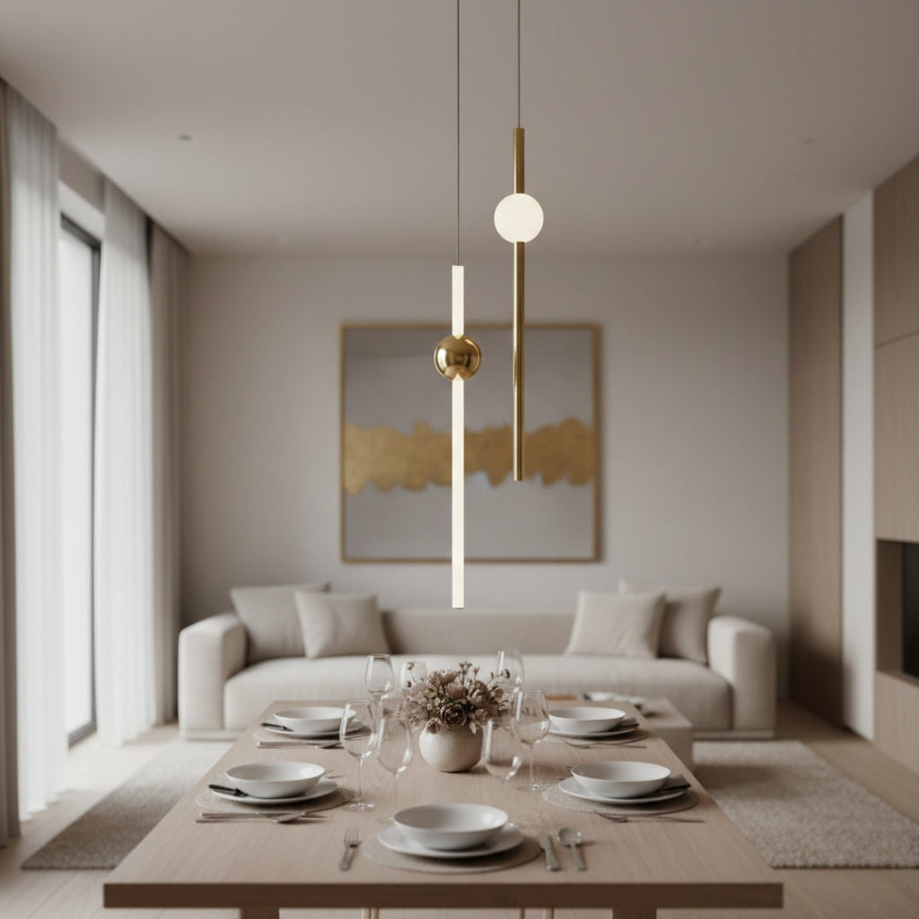 Kronleuchter LED Orion aus Goldene Röhren Design