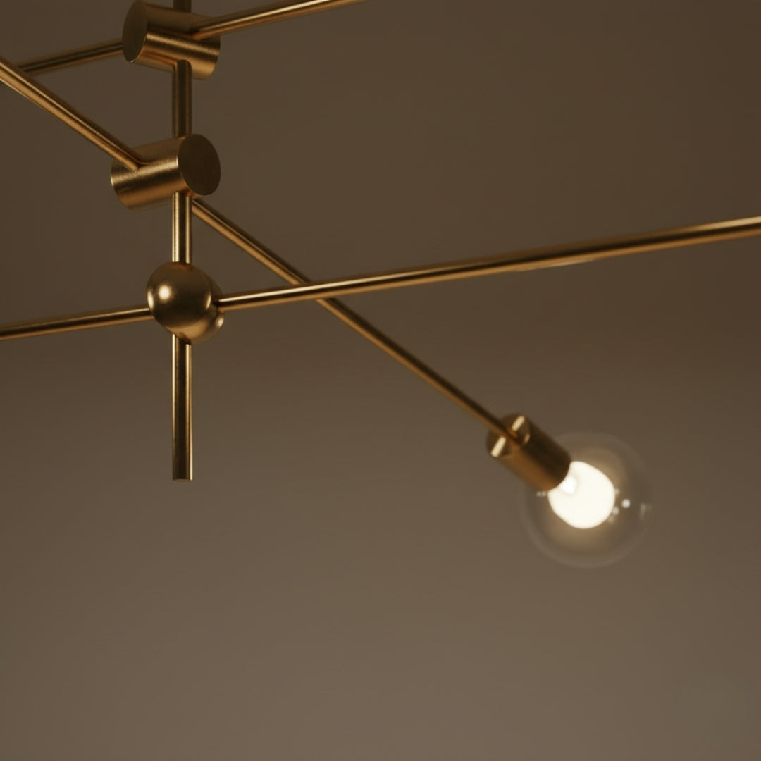 Kronleuchter LED Goldene Röhren – Design Loft Elegant