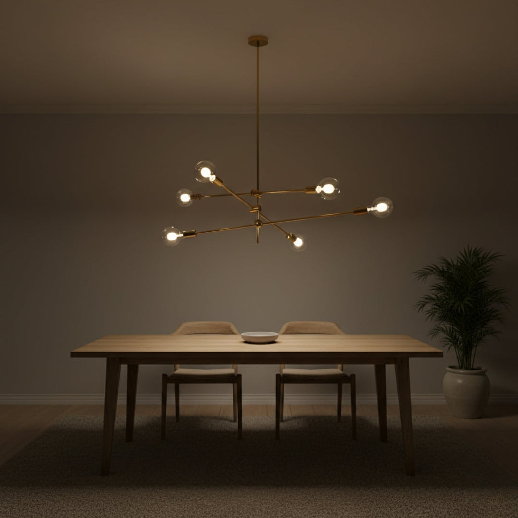 Kronleuchter LED Goldene Röhren – Design Loft Elegant