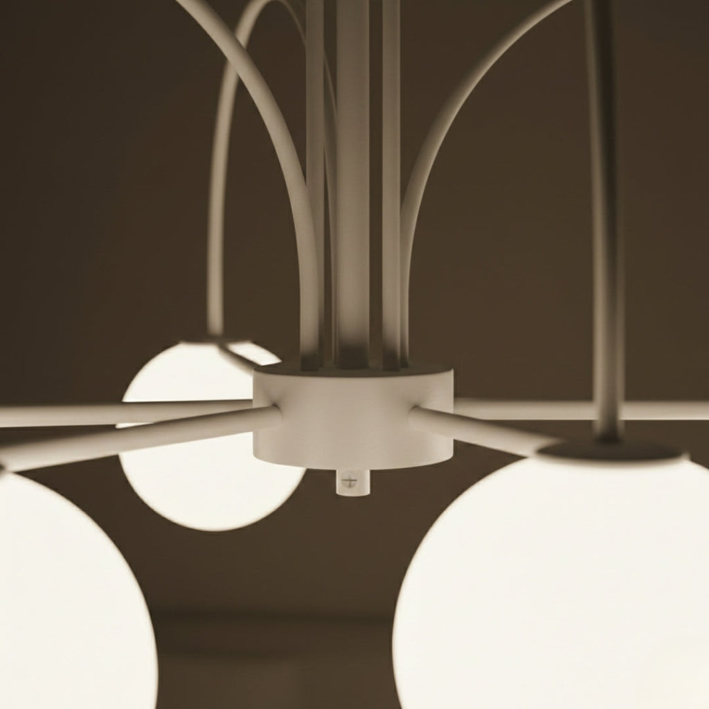 Kronleuchter LED mit Äste Dorées & Globes aus Glas