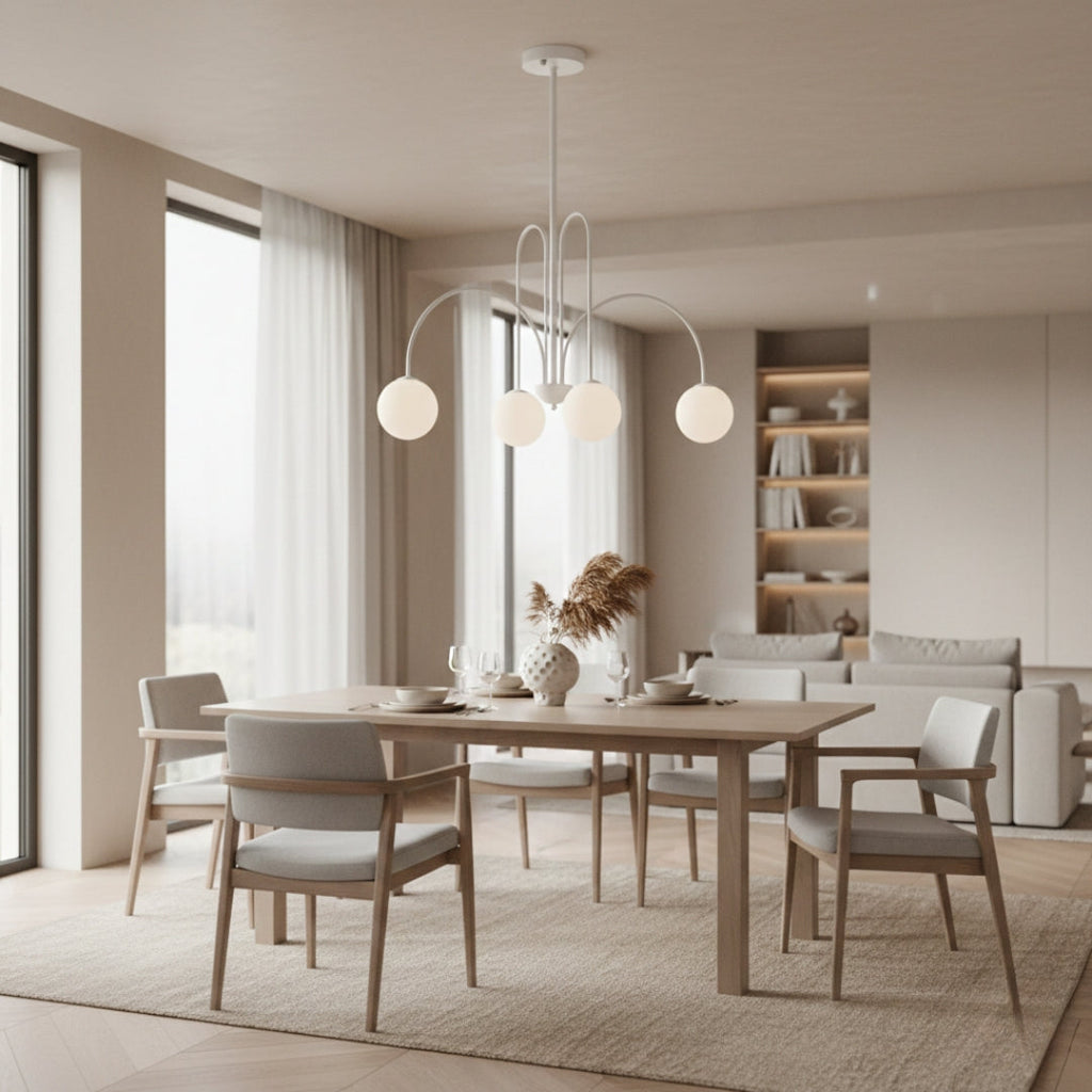 Kronleuchter LED mit Äste Dorées & Globes aus Glas