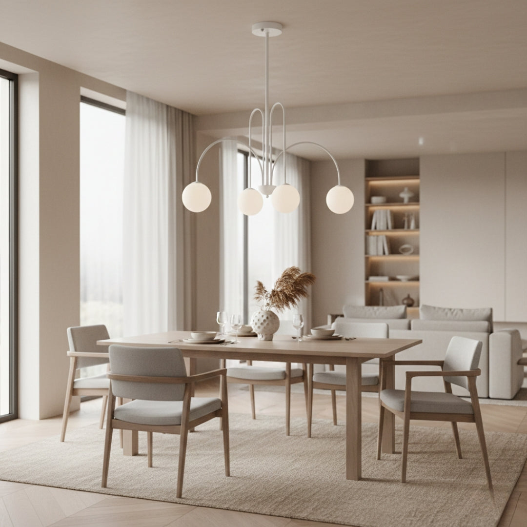 Kronleuchter LED mit Äste Dorées & Globes aus Glas