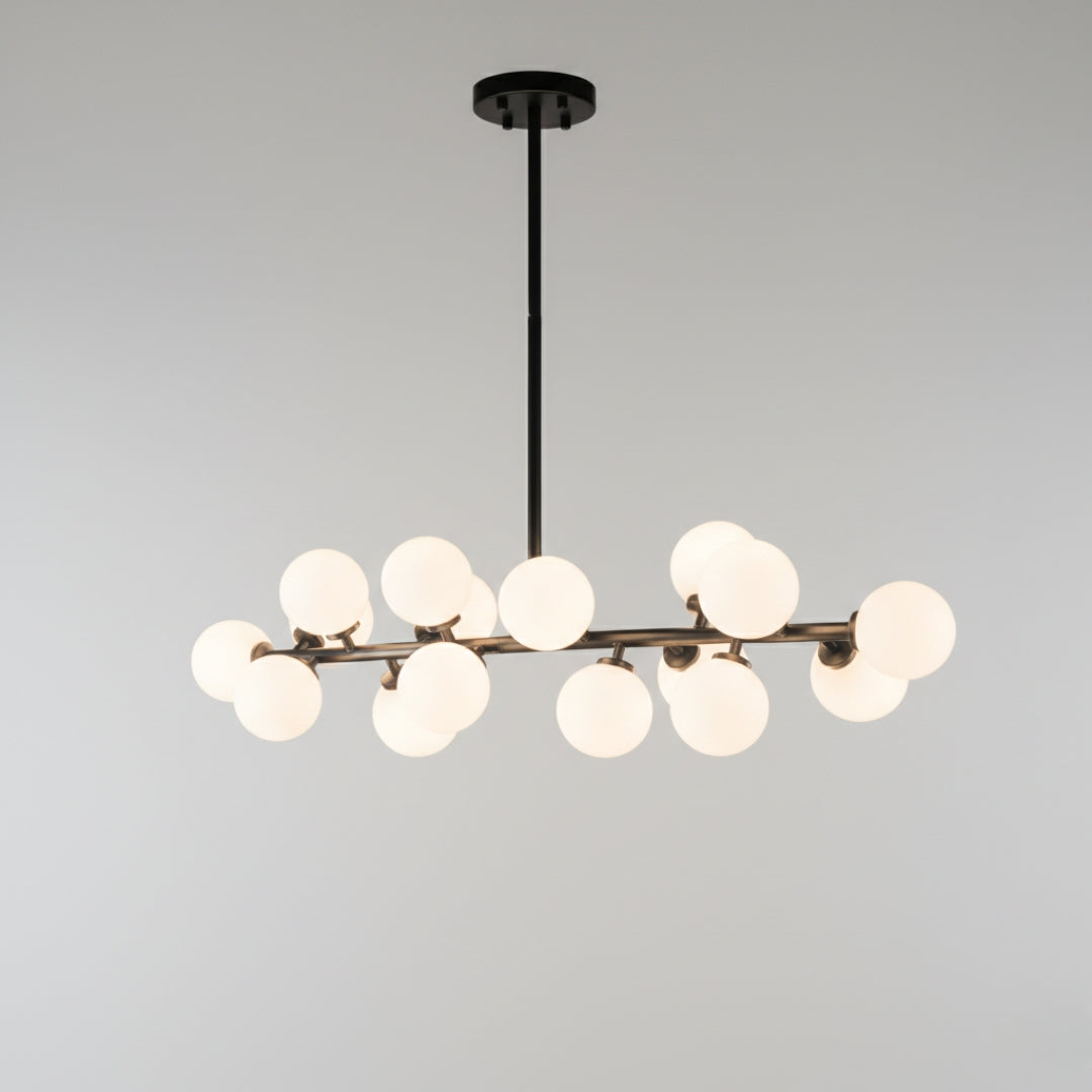 Kronleuchter LED design Äste Schwarz oder Golden Glas