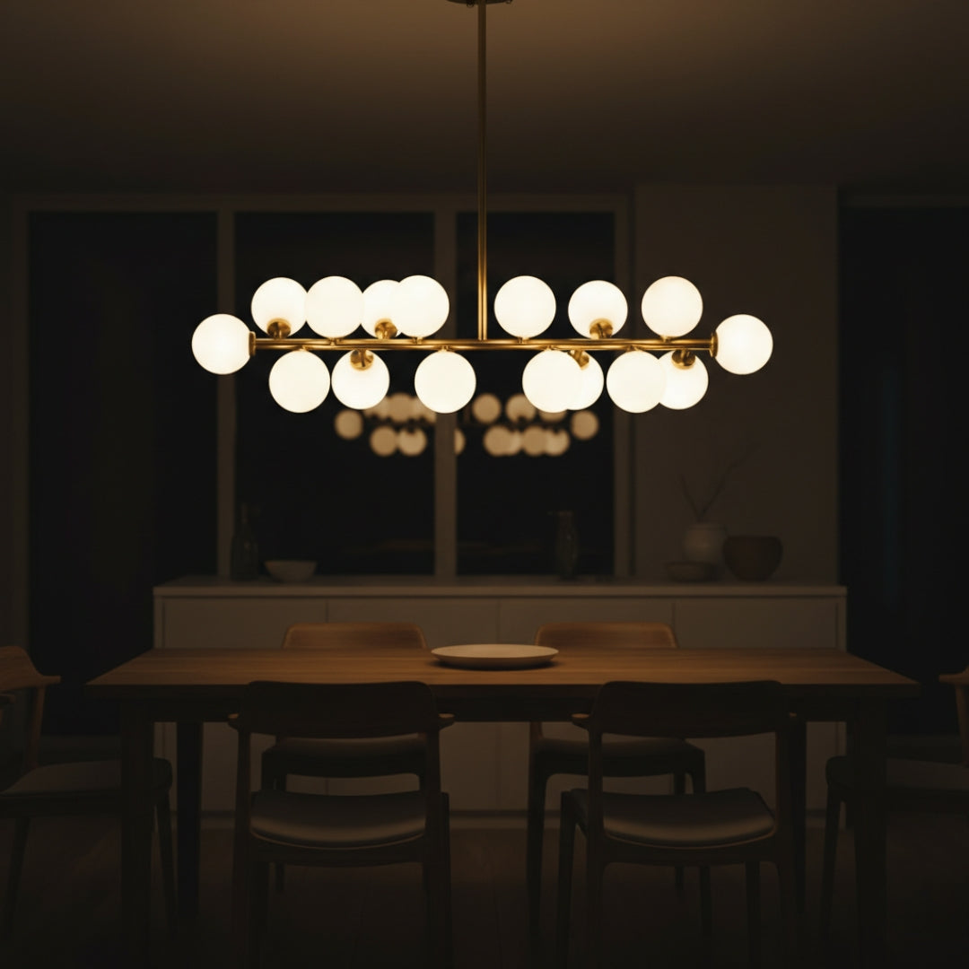 Kronleuchter LED design Äste Schwarz oder Golden Glas