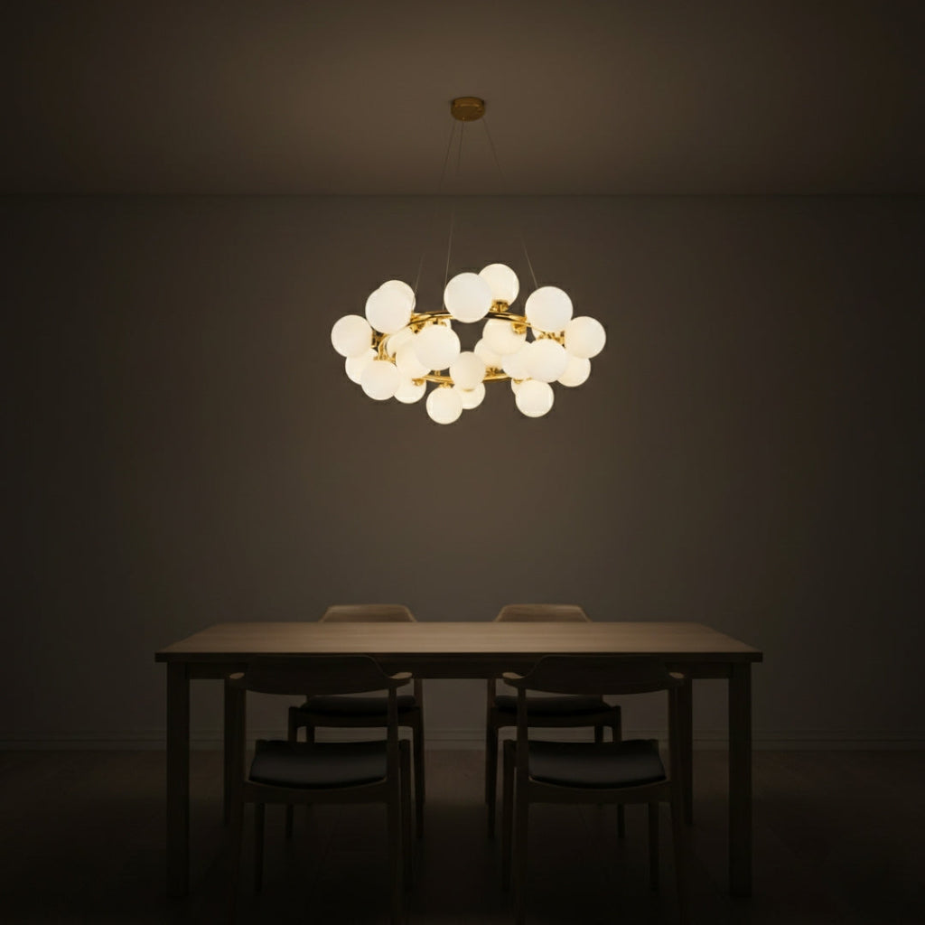 Kronleuchter LED aus Metall und Kugeln Glas Modernes