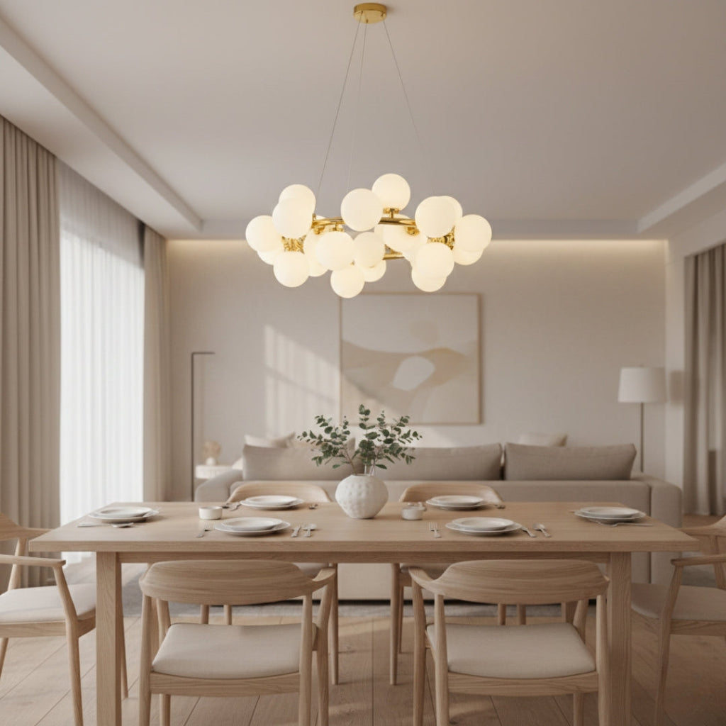 Kronleuchter LED aus Metall und Kugeln Glas Modernes