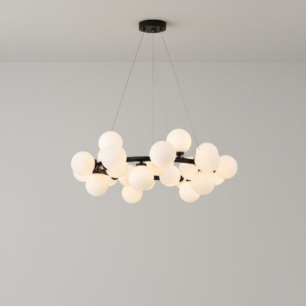 Kronleuchter LED aus Metall und Kugeln Glas Modernes