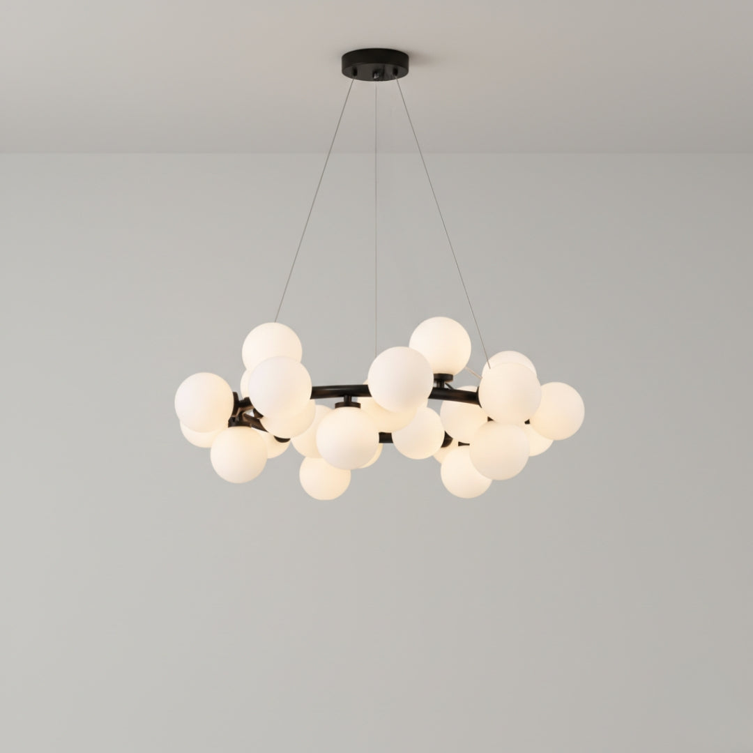 Kronleuchter LED aus Metall und Kugeln Glas Modernes