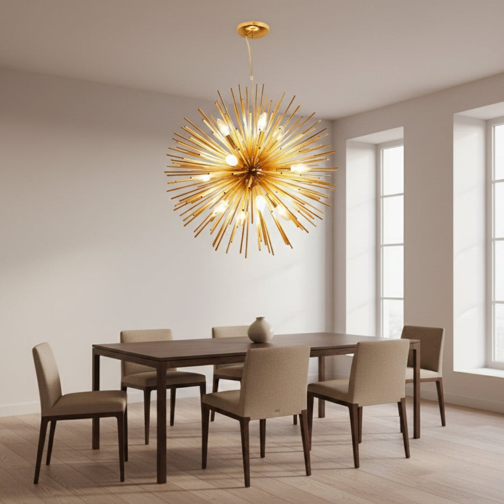 Kronleuchter modern aus Aluminium Golden Prosperity