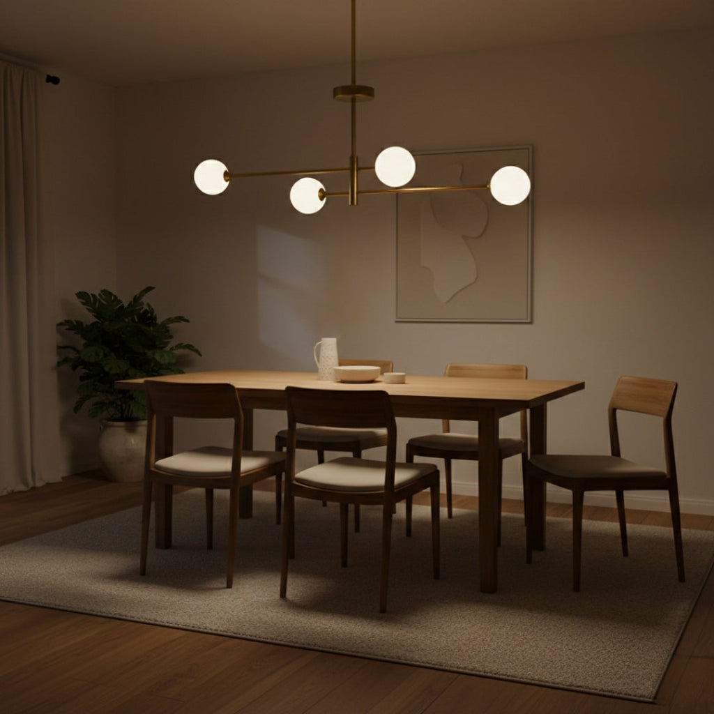 Kronleuchter skandinavisch modern aus Glas und Messing – raffinierte Eleganz